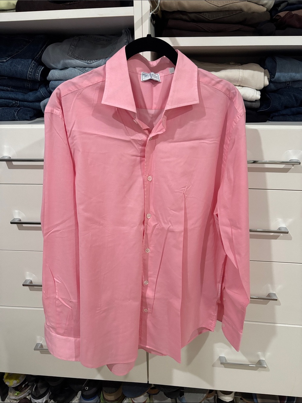 Men's Tailored Pink Dress Shirt by Corneliani